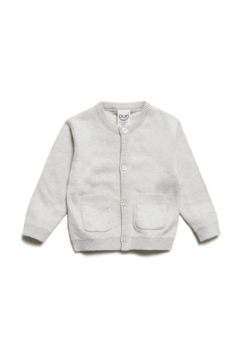 Cardigan neonato in Cotone e Seta Puri Organic