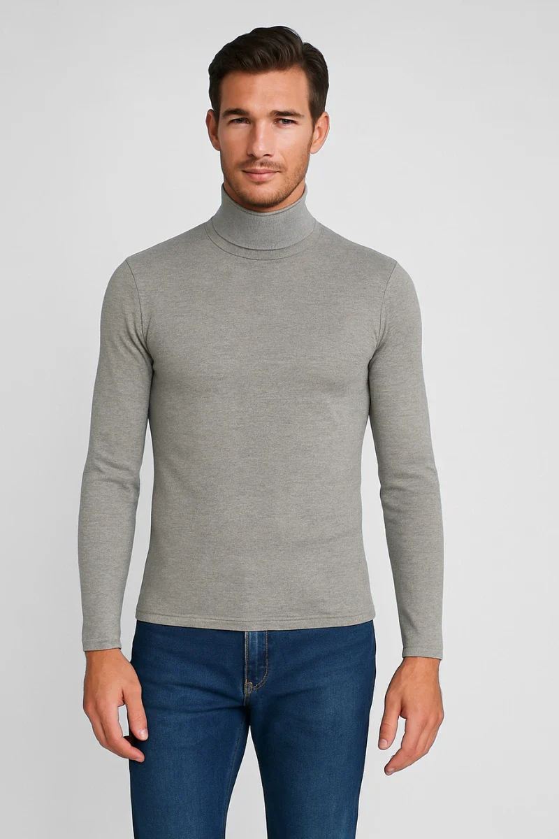 Dolcevita uomo in modal cashmere collo alto - Image 2
