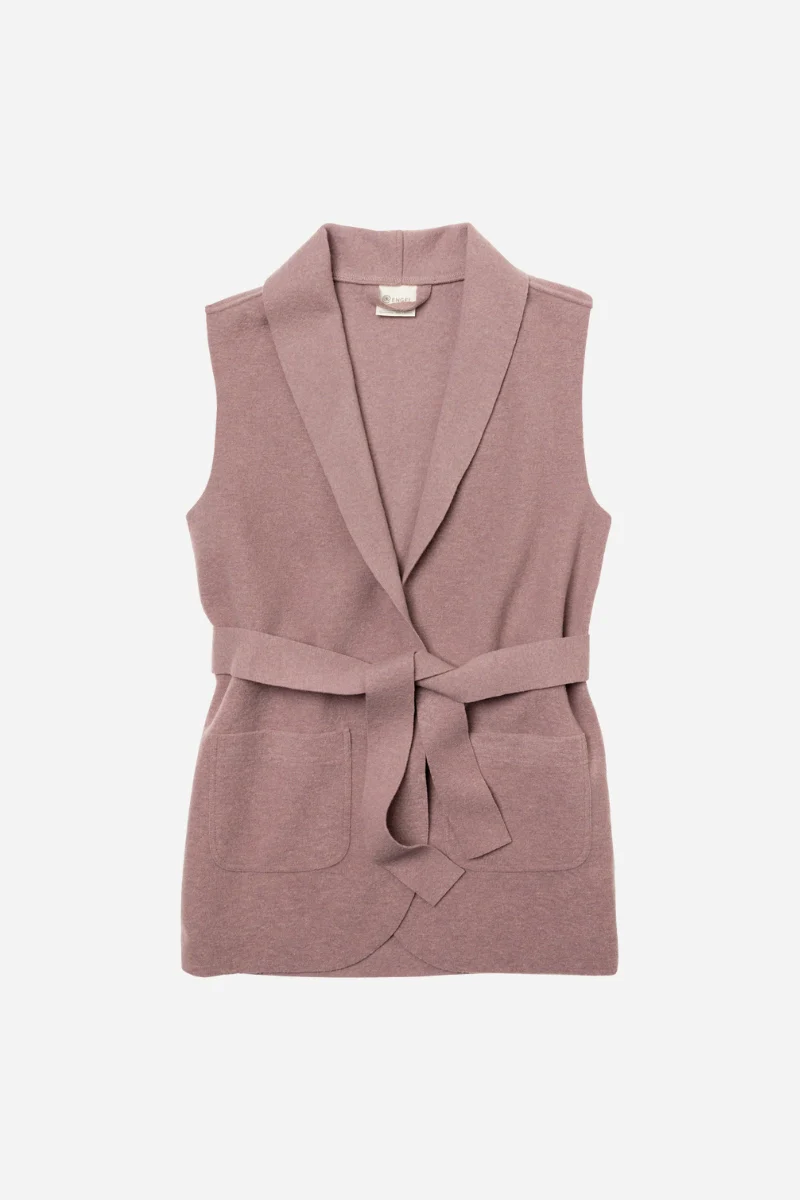 Gilet blazer donna in lana cotta Engel - Image 2