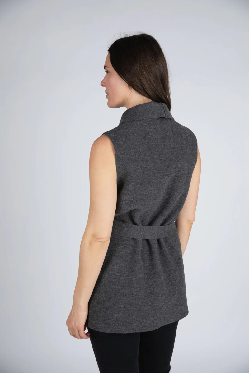Gilet blazer donna in lana cotta Engel - Image 8