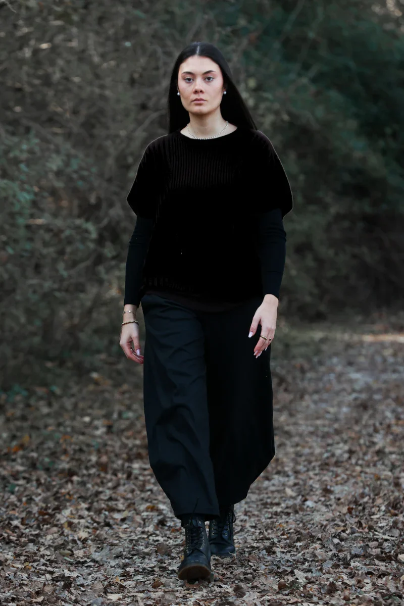 Gilet di lana donna a coste - Image 3