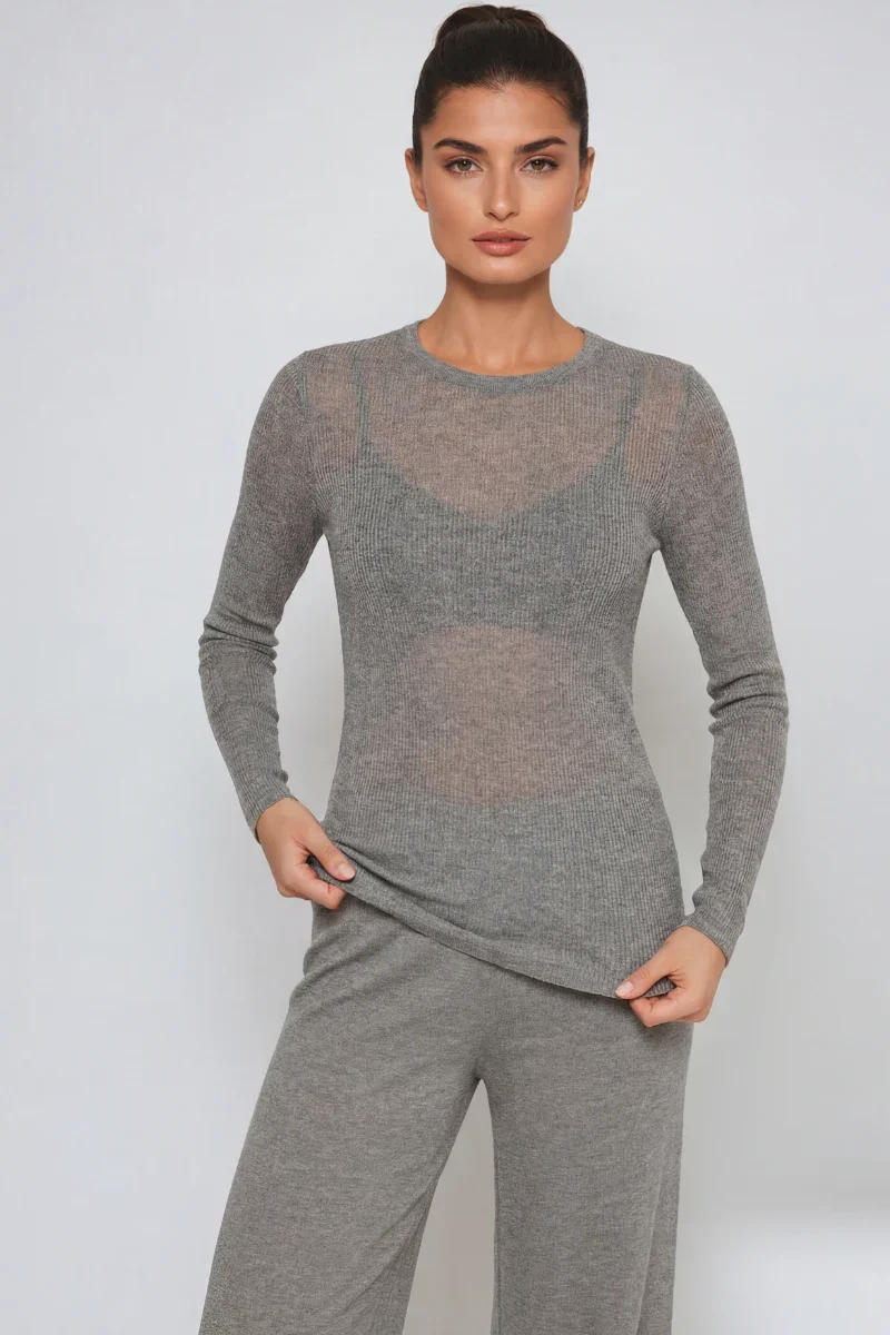 Maglia modal cashmere donna manica lunga - Image 3