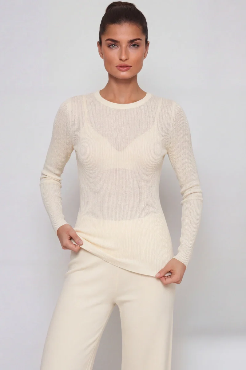 Maglia modal cashmere donna manica lunga - Image 4