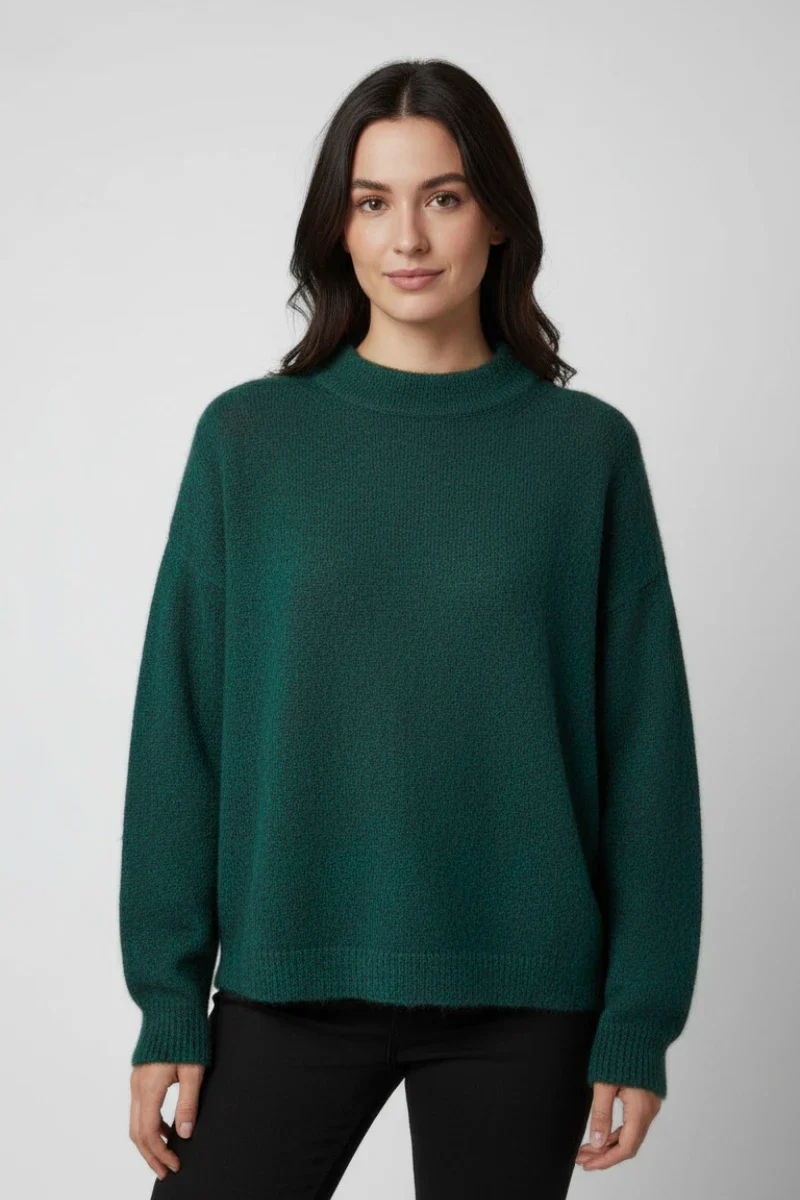Maglione oversize donna girocollo in lana Piuma - Image 3