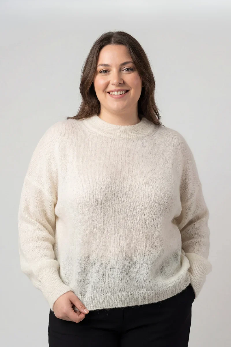 Maglione oversize donna girocollo in lana Piuma - Image 4