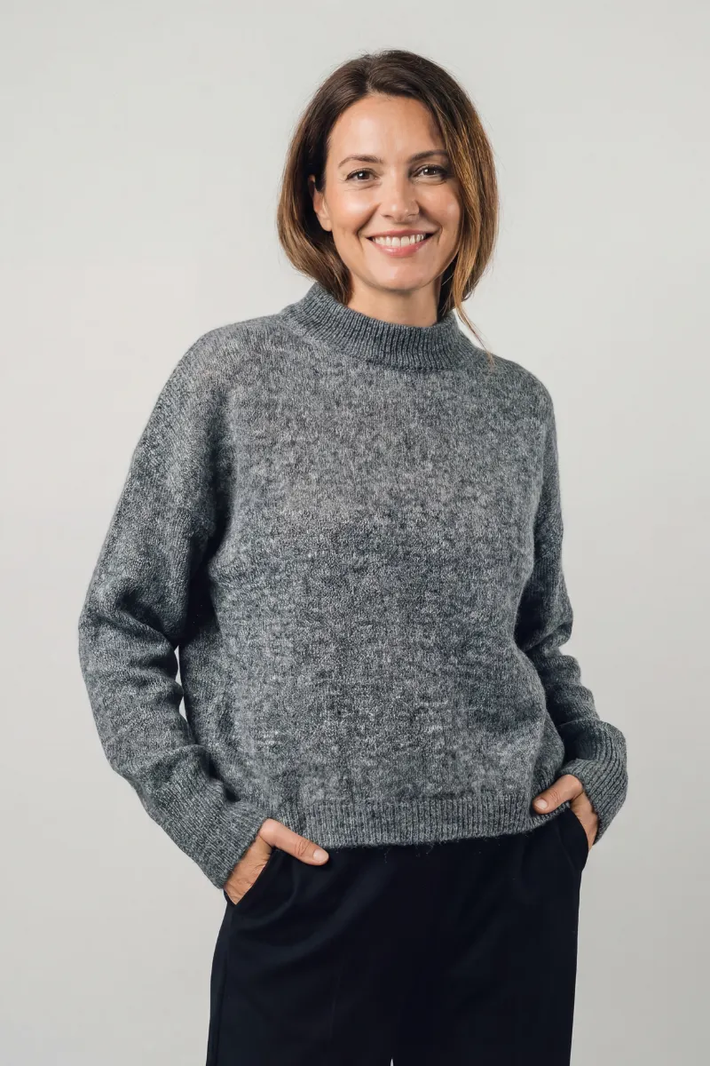 Maglione oversize donna girocollo in lana Piuma - Image 5