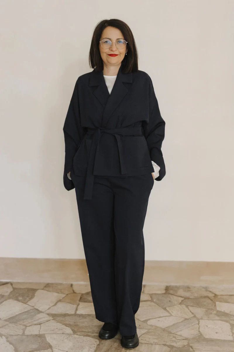 Pantalone palazzo donna in fresco lana - Image 2