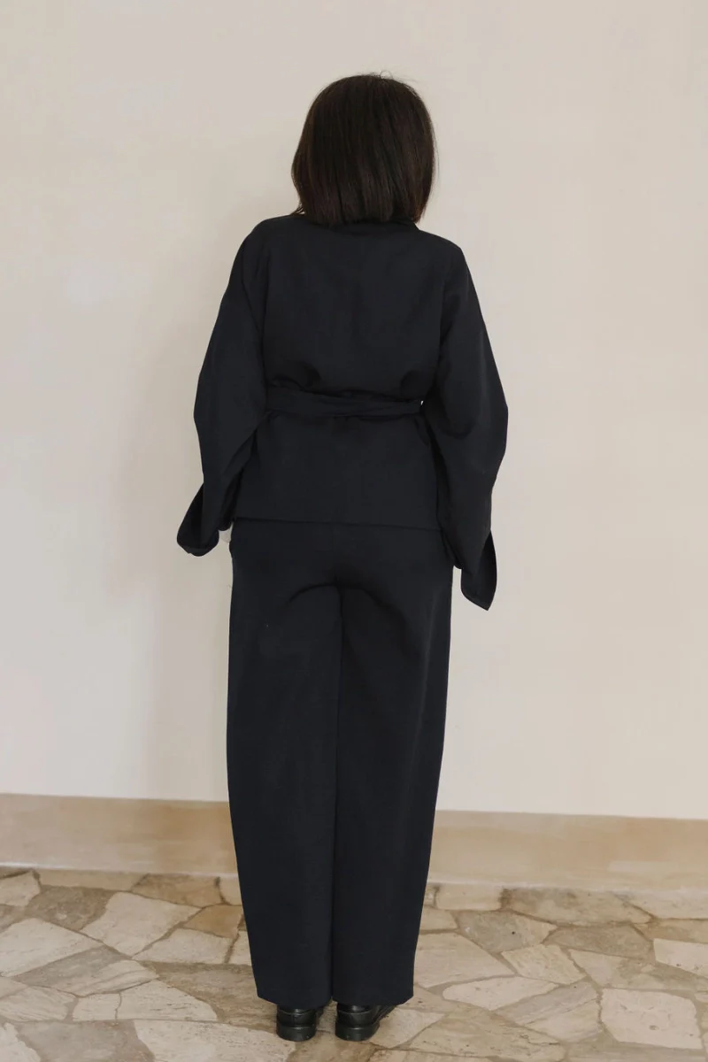 Pantalone palazzo donna in fresco lana - Image 3