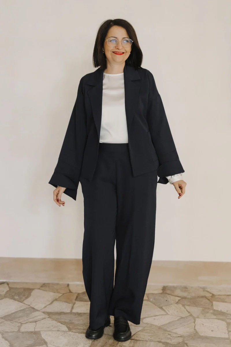Pantalone palazzo donna in fresco lana - Image 6