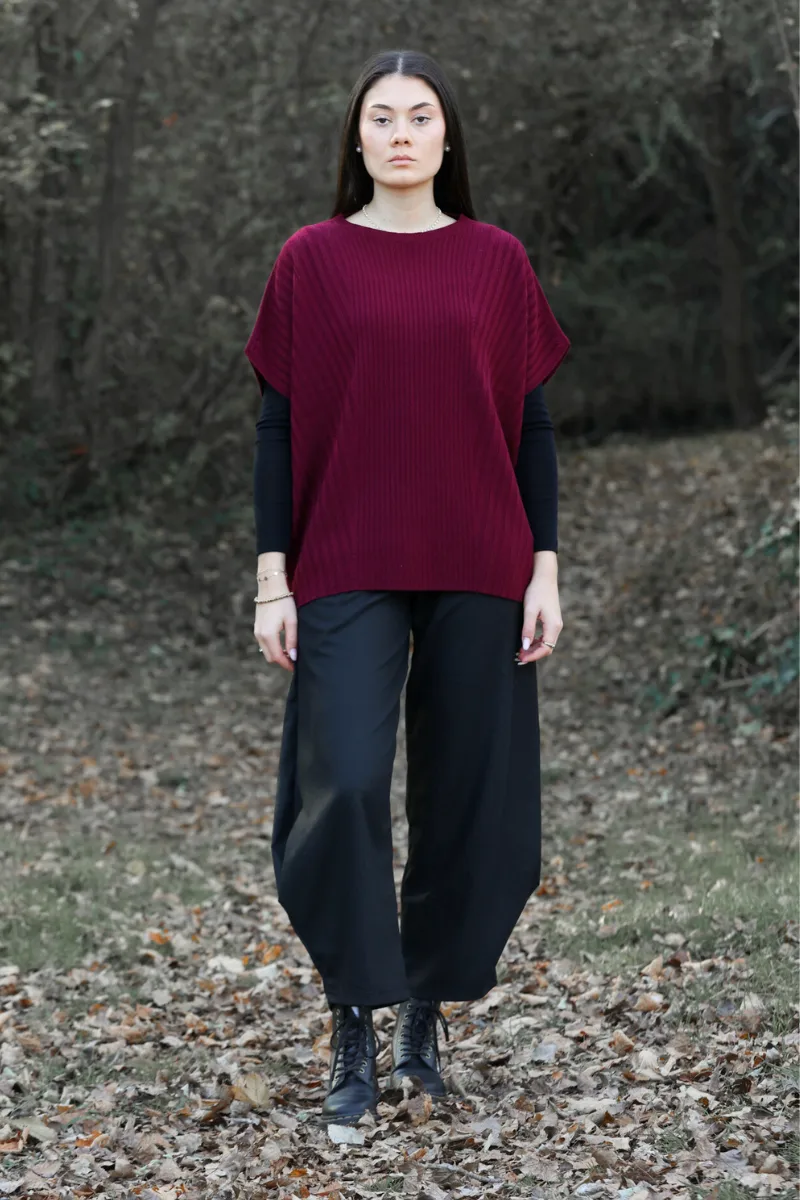 Pantaloni ampi donna in lana - Image 3