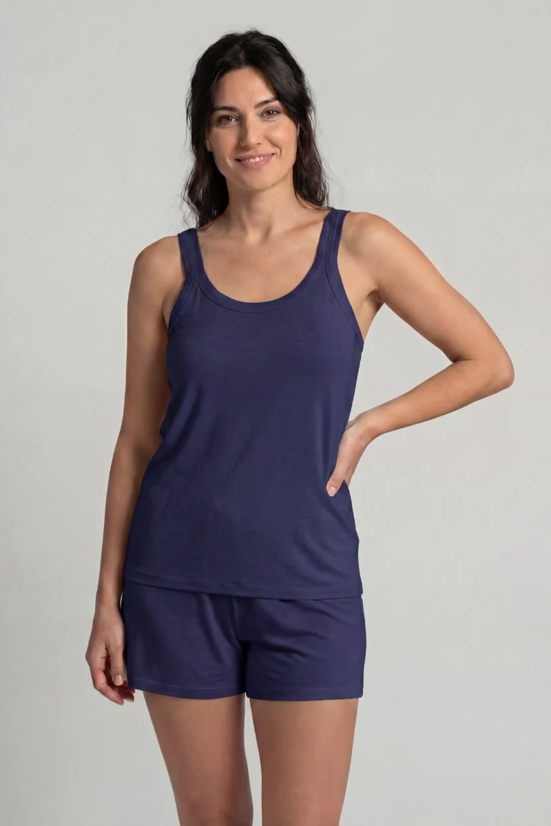 Pigiama corto canotta in bamboo - Image 3