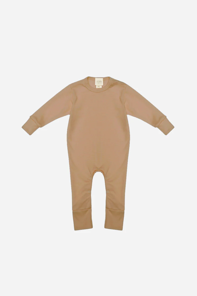 Tutina neonato con bottoncini in lana merino e seta - Image 2